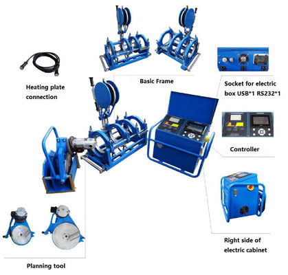 CNC 자동 HDPE 파이프 맞대기 융착 용접기 90 - 250 밀리미터