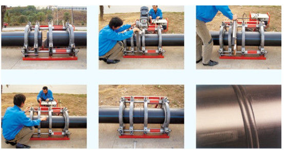 HDPE 관 63mm에서 160mm를 위한 4개의 죔쇠 융해 용접 기계